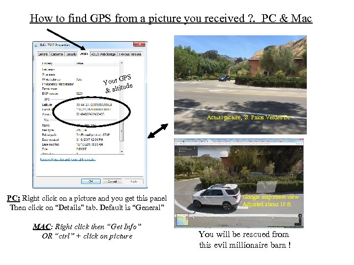 How to find GPS from a picture you received ? . PC & Mac