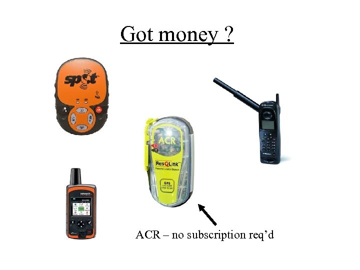 Got money ? ACR – no subscription req’d 
