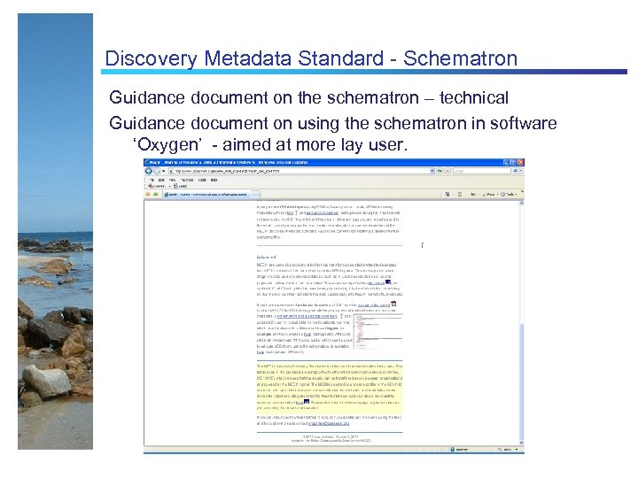 Discovery Metadata Standard - Schematron Guidance document on the schematron – technical Guidance document