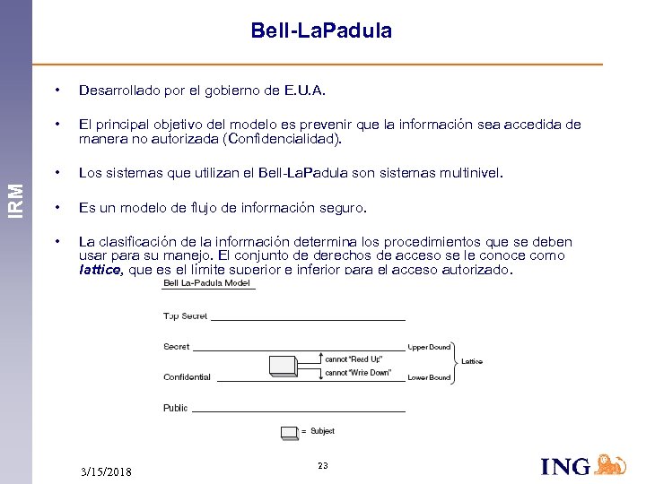 Bell-La. Padula Desarrollado por el gobierno de E. U. A. • El principal objetivo