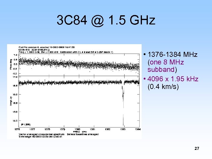 3 C 84 @ 1. 5 GHz • 1376 -1384 MHz (one 8 MHz