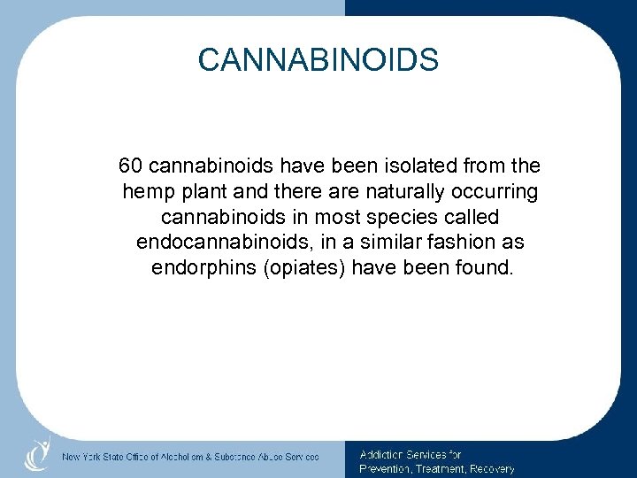 CANNABINOIDS 60 cannabinoids have been isolated from the hemp plant and there are naturally