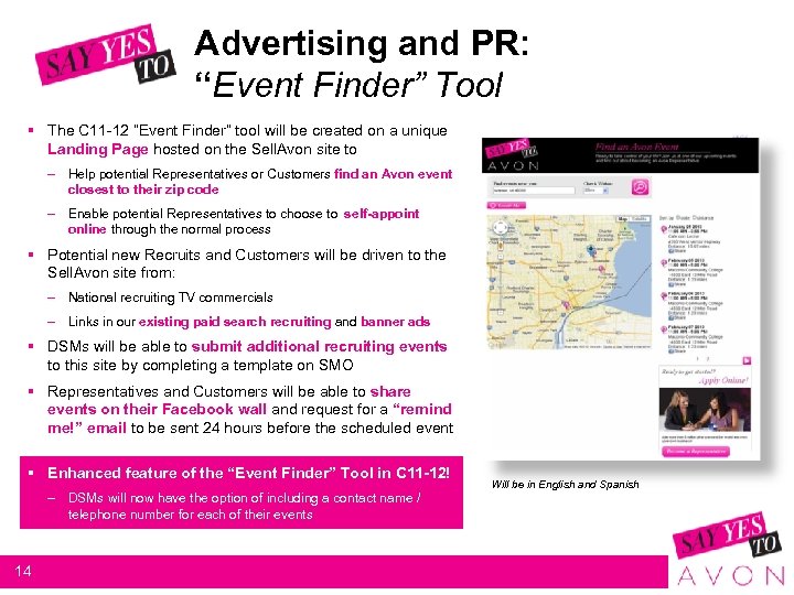 Advertising and PR: “Event Finder” Tool § The C 11 -12 “Event Finder” tool