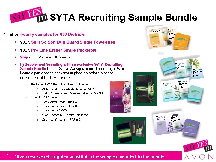 SYTA Recruiting Sample Bundle 1 million beauty samples for 850 Districts • 900 K