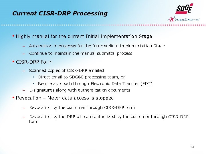 Current CISR-DRP Processing • Highly manual for the current Initial Implementation Stage – Automation