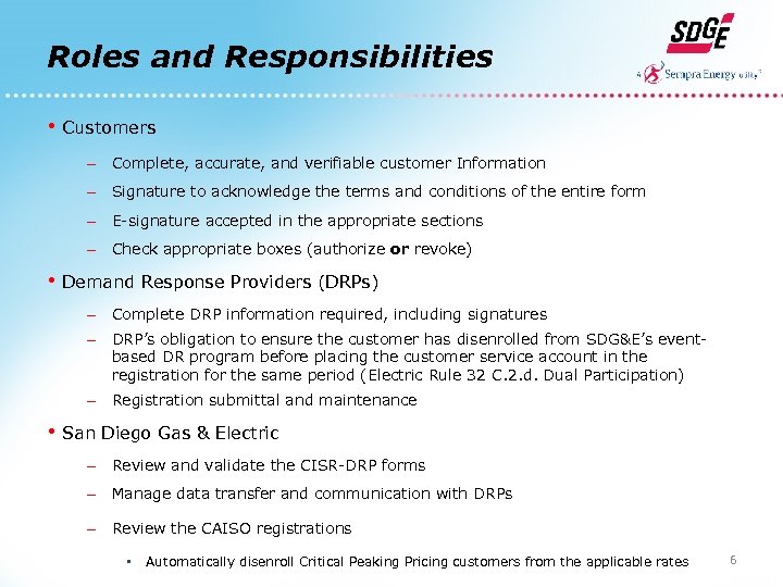 Roles and Responsibilities • Customers – Complete, accurate, and verifiable customer Information – Signature