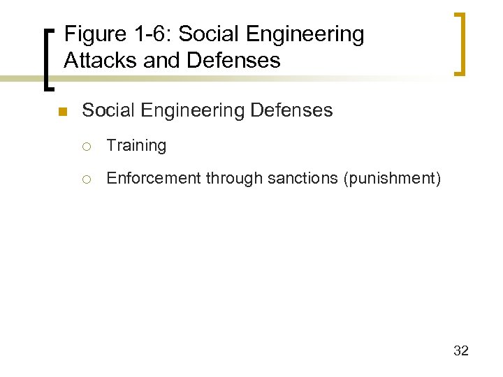 Figure 1 -6: Social Engineering Attacks and Defenses n Social Engineering Defenses ¡ Training