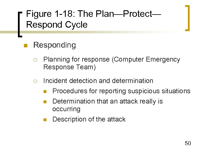 Figure 1 -18: The Plan—Protect— Respond Cycle n Responding ¡ Planning for response (Computer