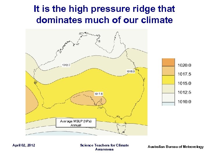 It is the high pressure ridge that dominates much of our climate April 02,