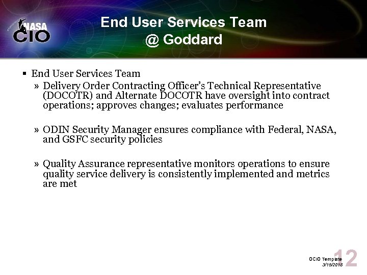 End User Services Team @ Goddard § End User Services Team » Delivery Order