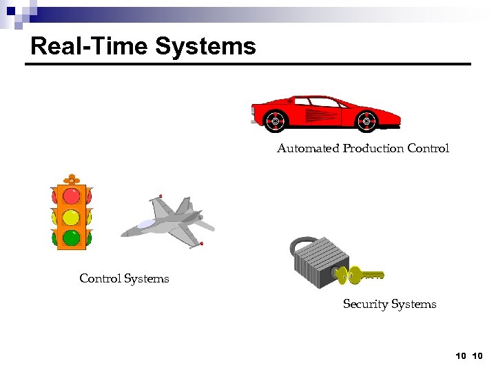 Real-Time Systems Automated Production Control Systems Security Systems 10 10 