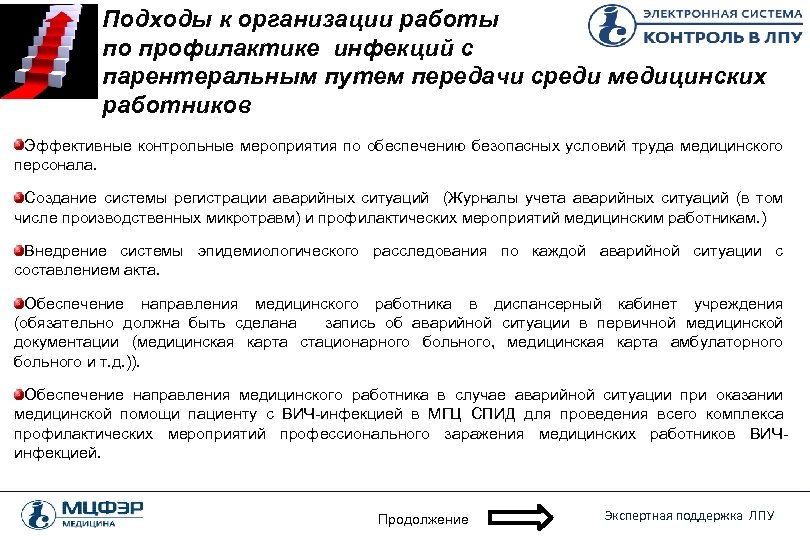 Подходы к организации работы по профилактике инфекций с парентеральным путем передачи среди медицинских работников