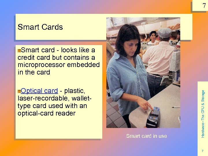 7 Smart Cards Optical card - plastic, laser-recordable, wallettype card used with an optical-card