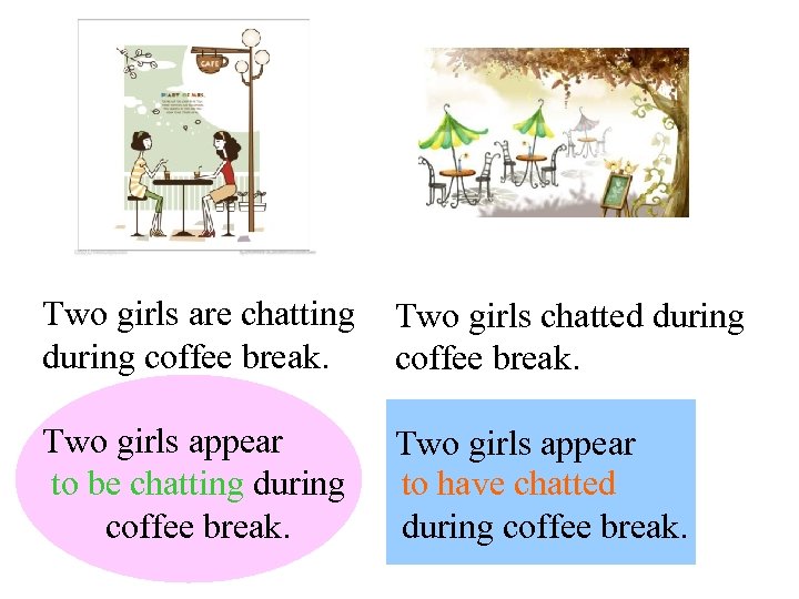 Two girls are chatting during coffee break. Two girls chatted during coffee break. Two