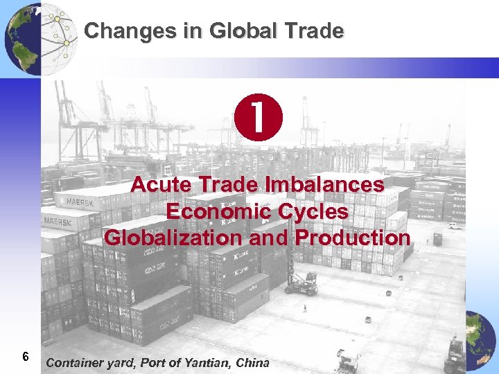 Changes in Global Trade Acute Trade Imbalances Economic Cycles Globalization and Production 6 Container