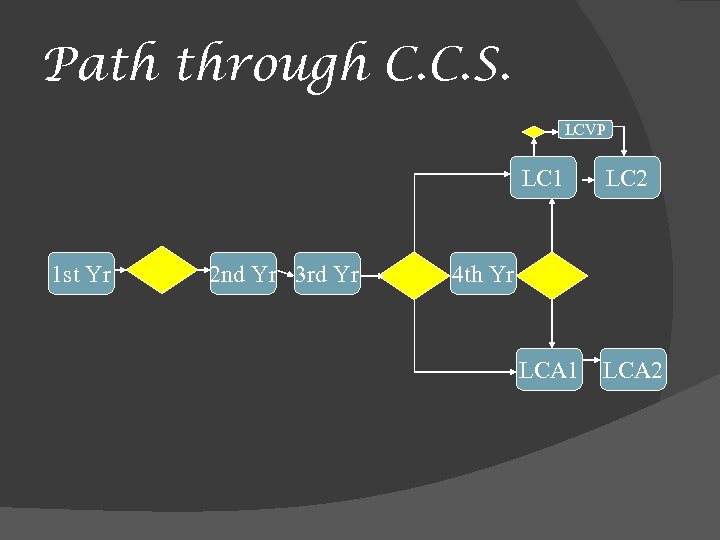 Path through C. C. S. LCVP LC 1 1 st Yr 2 nd Yr