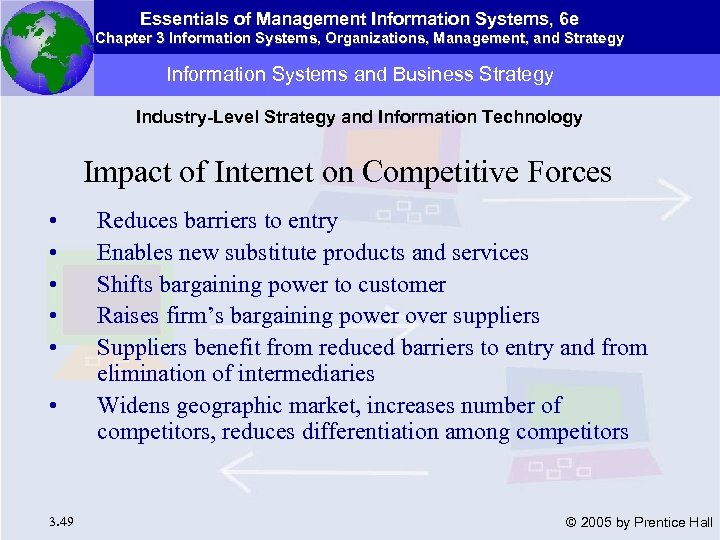 Essentials of Management Information Systems, 6 e Chapter 3 Information Systems, Organizations, Management, and