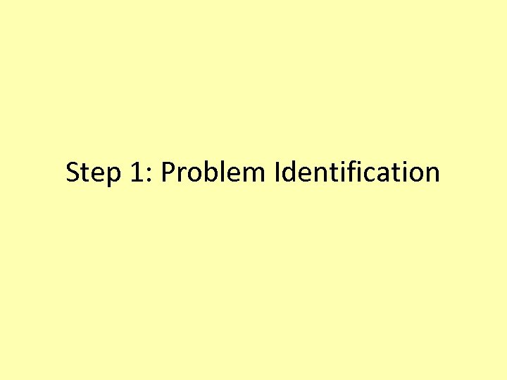 Step 1: Problem Identification 