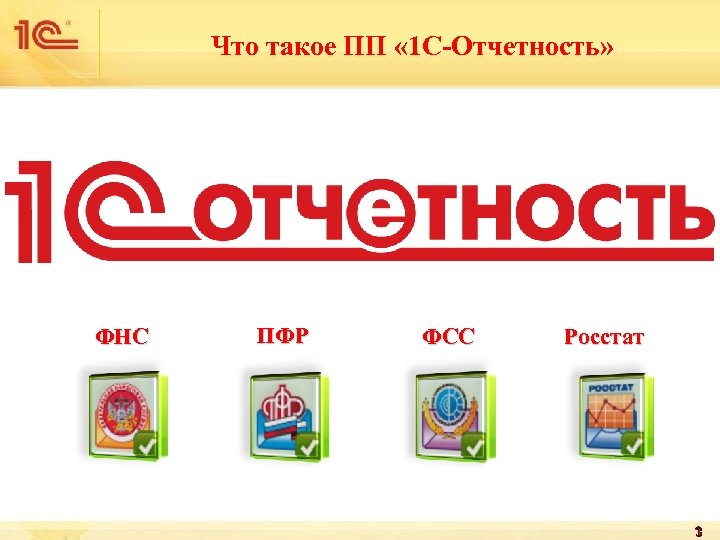 Что такое ПП « 1 С-Отчетность» ФНС ПФР ФСС Росстат 3 