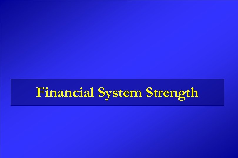 Financial System Strength 