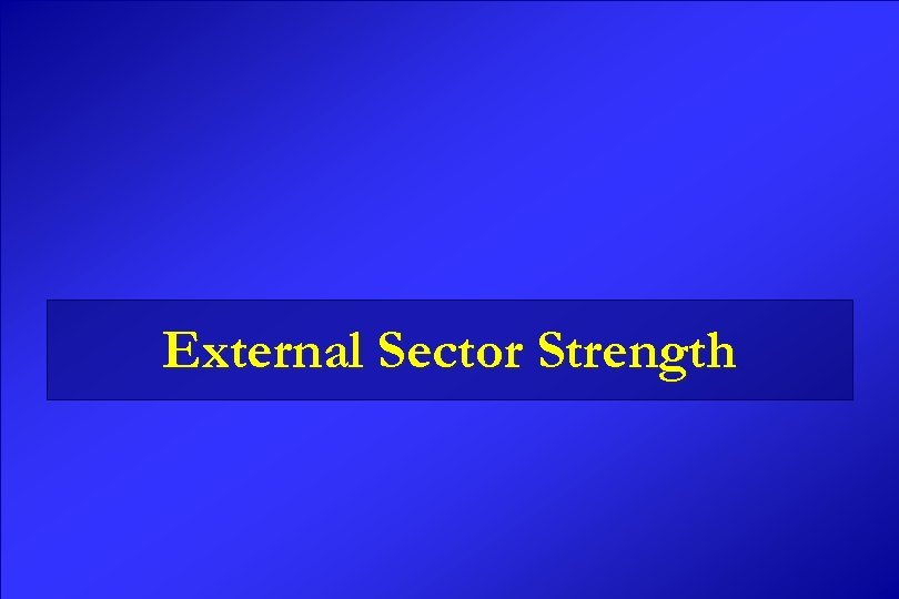 External Sector Strength 