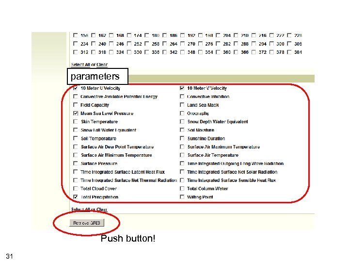 parameters Push button! 31 