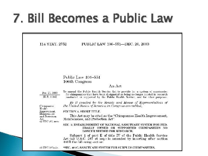 7. Bill Becomes a Public Law 