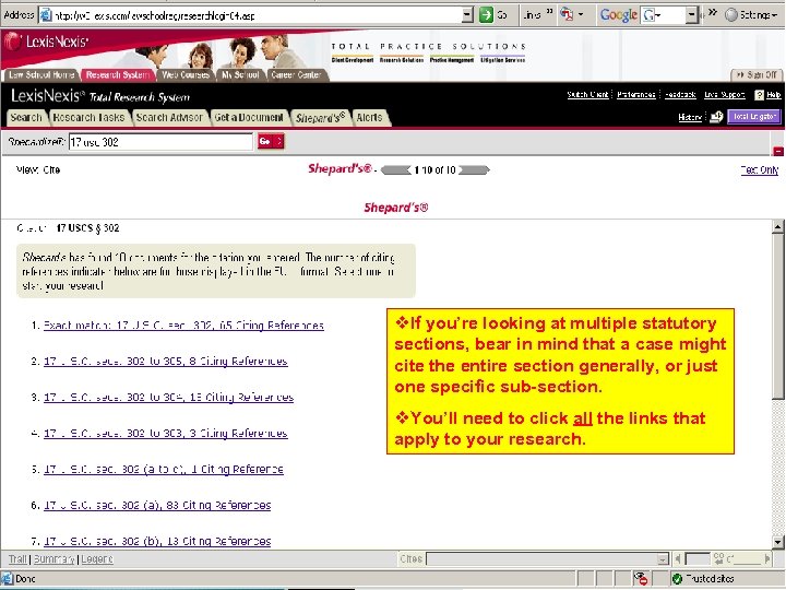 v. If you’re looking at multiple statutory sections, bear in mind that a case