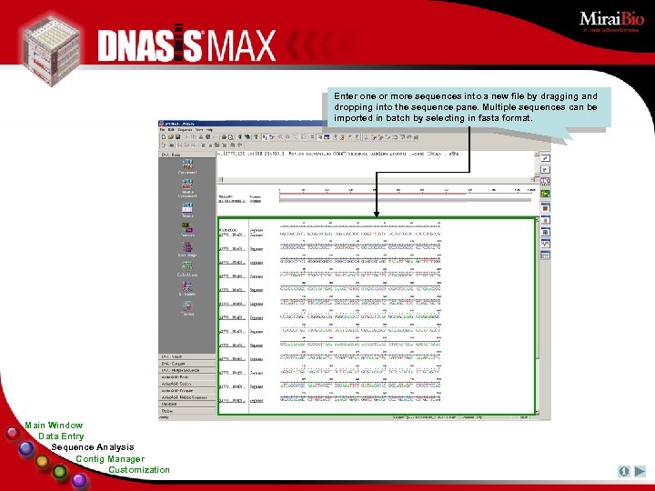 Enter one or more sequences into a new file by dragging and dropping into