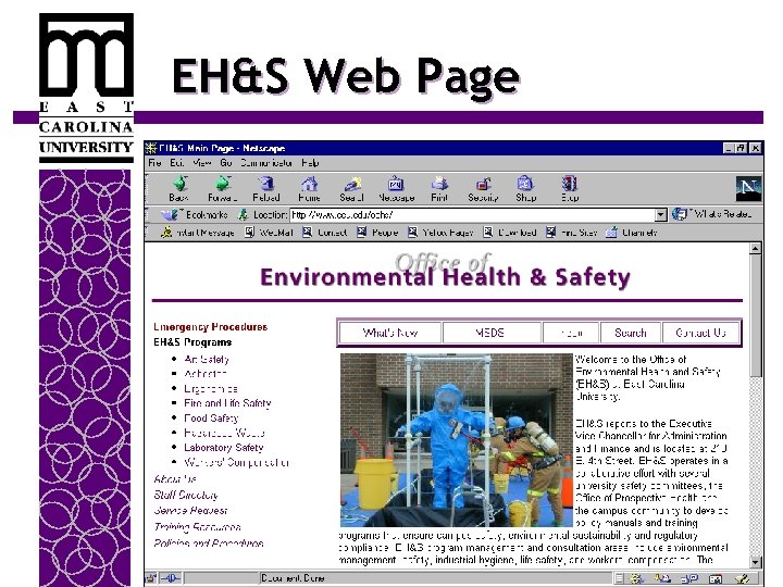 EH&S Web Page 