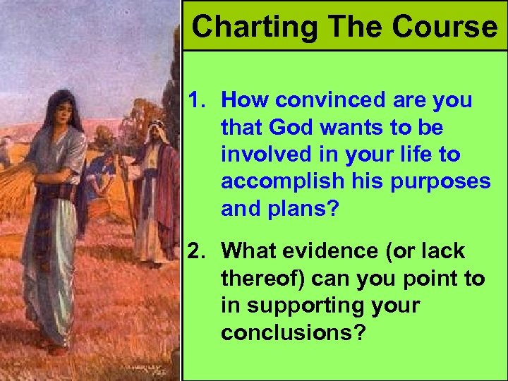 Charting The Course 1. How convinced are you that God wants to be involved