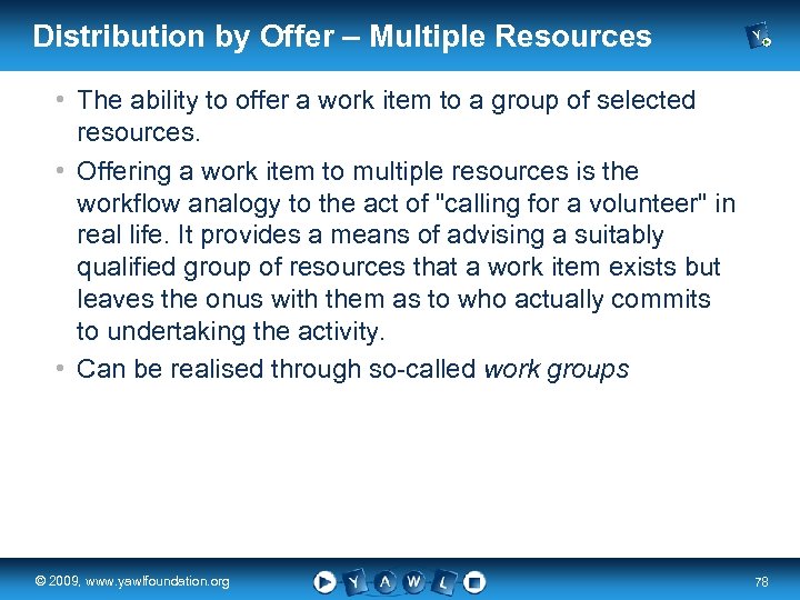 Distribution by Offer – Multiple Resources • The ability to offer a work item