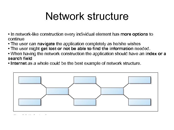 Network structure • In network-like construction every individual element has more options to continue