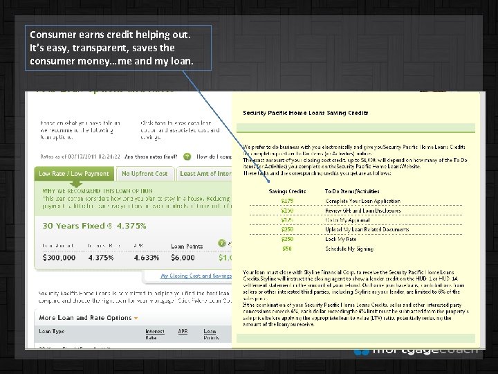 Consumer earns credit helping out. It’s easy, transparent, saves the consumer money…me and my