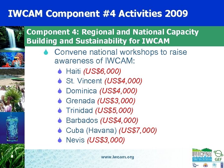 IWCAM Component #4 Activities 2009 Component 4: Regional and National Capacity Building and Sustainability