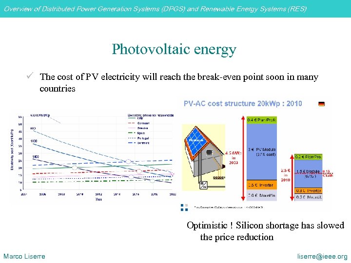 Overview of Distributed Power Generation Systems (DPGS) and Renewable Energy Systems (RES) Photovoltaic energy