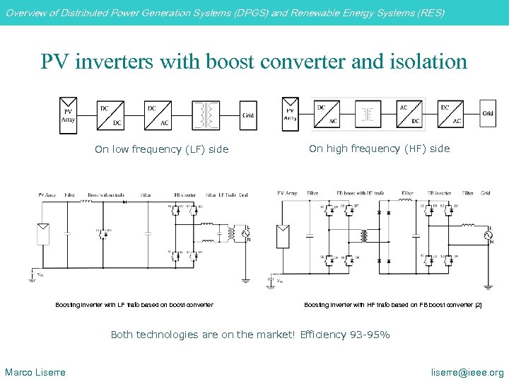 Overview of Distributed Power Generation Systems (DPGS) and Renewable Energy Systems (RES) PV inverters