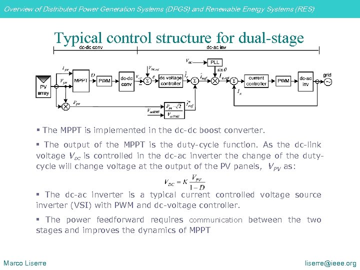 Overview of Distributed Power Generation Systems (DPGS) and Renewable Energy Systems (RES) Typical control
