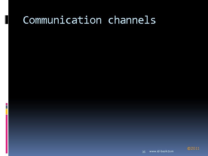 Communication channels 35 www. id-book. com © 2011 