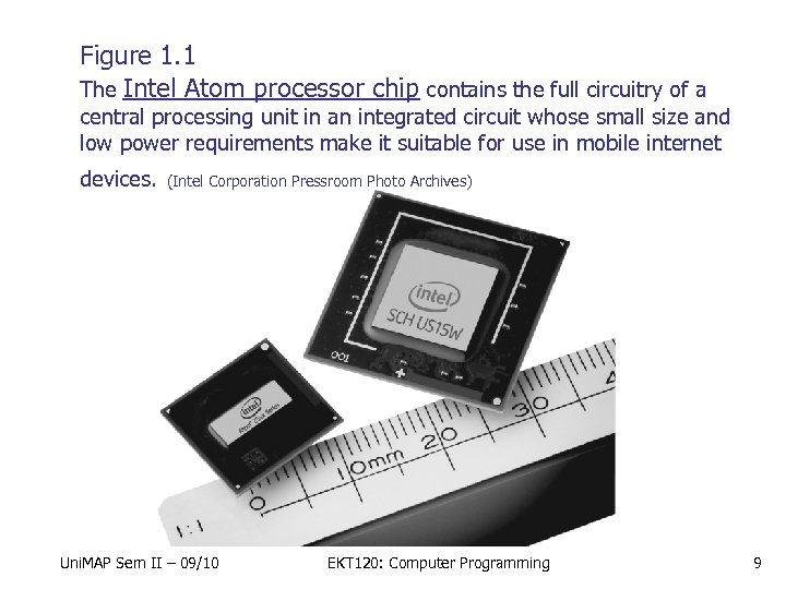 Figure 1. 1 The Intel Atom processor chip contains the full circuitry of a