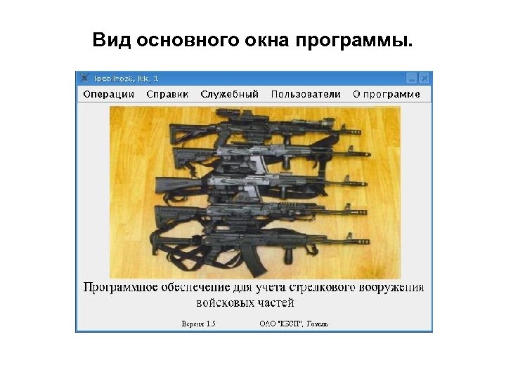 Вид основного окна программы. 