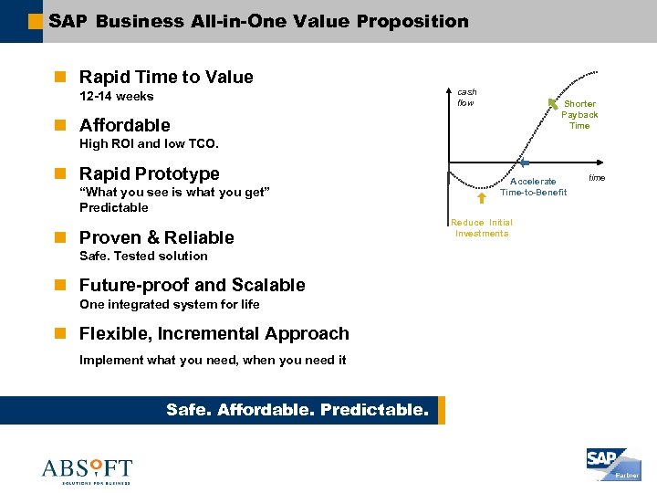 SAP Business All-in-One Value Proposition n Rapid Time to Value 12 -14 weeks cash