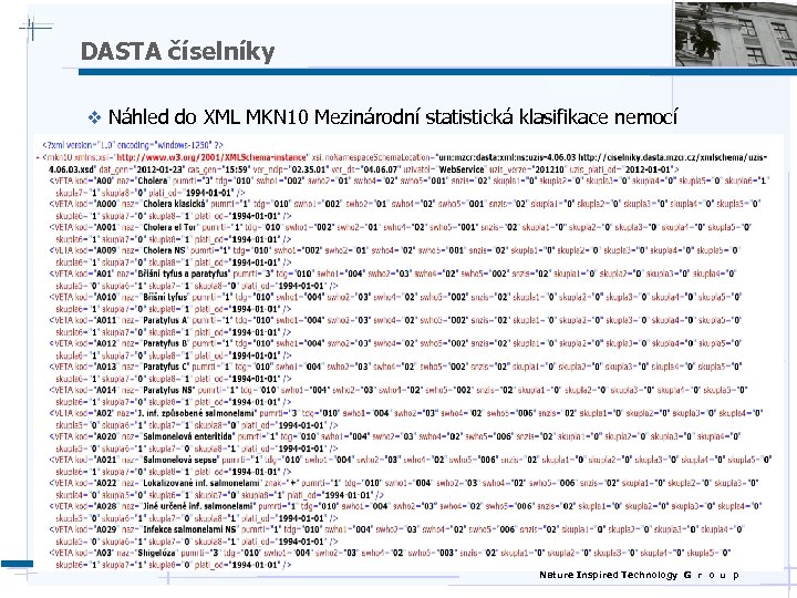 DASTA číselníky v Náhled do XML MKN 10 Mezinárodní statistická klasifikace nemocí Nature Inspired