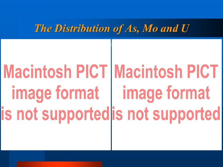 The Distribution of As, Mo and U 