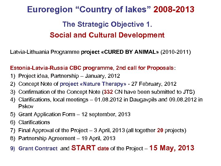 Euroregion “Country of lakes” 2008 -2013 The Strategic Objective 1. Social and Cultural Development