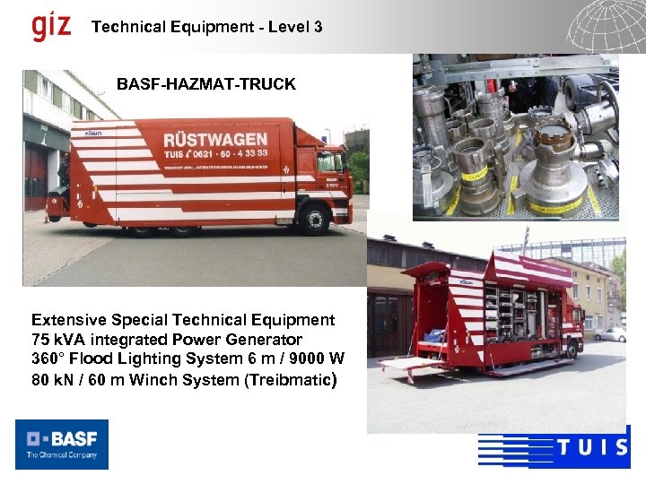 Technical Equipment - Level 3 BASF-HAZMAT-TRUCK Extensive Special Technical Equipment 75 k. VA integrated