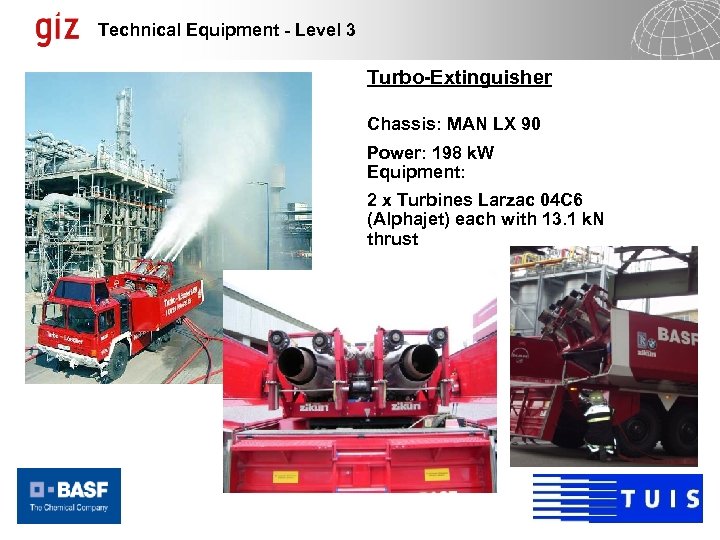 Technical Equipment - Level 3 Turbo-Extinguisher Chassis: MAN LX 90 Power: 198 k. W