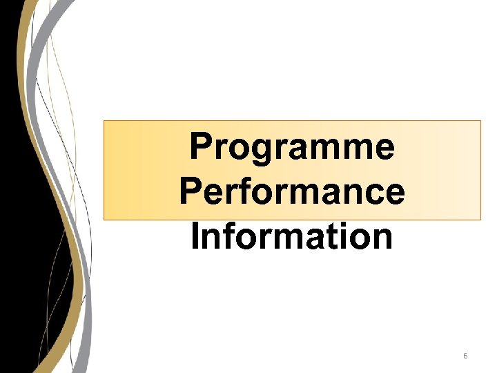 Programme Performance Information 6 