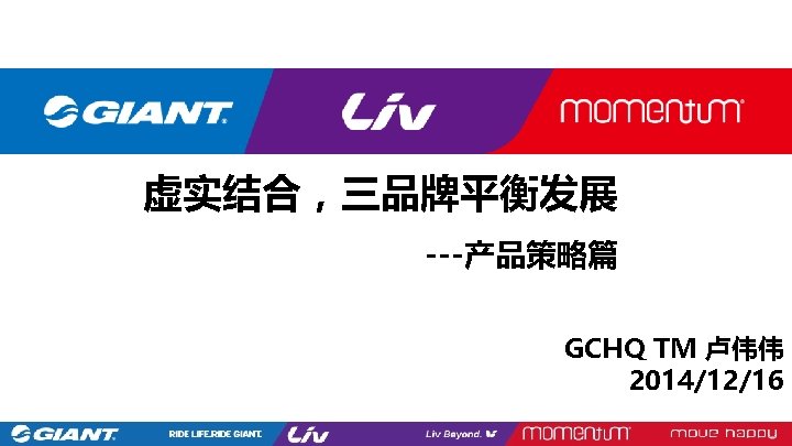 虚实结合，三品牌平衡发展 ---产品策略篇 GCHQ TM 卢伟伟 2014/12/16 