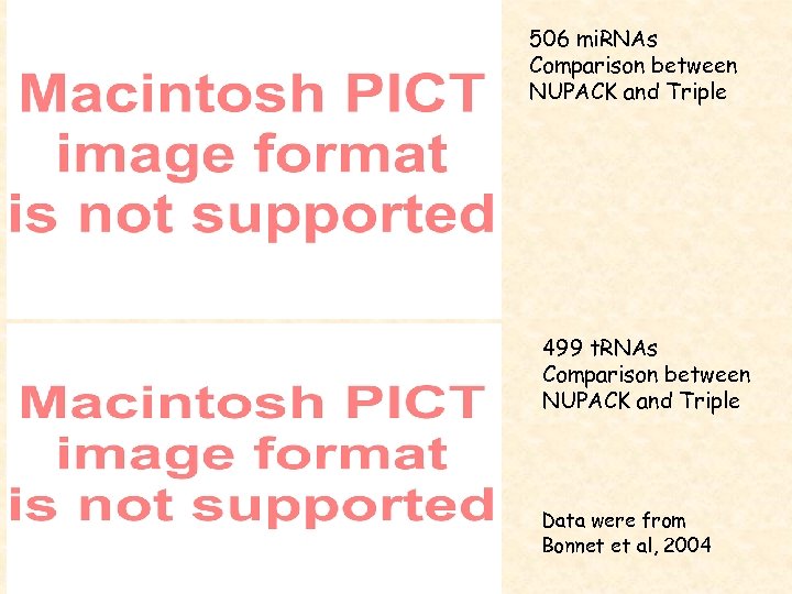 506 mi. RNAs Comparison between NUPACK and Triple 499 t. RNAs Comparison between NUPACK